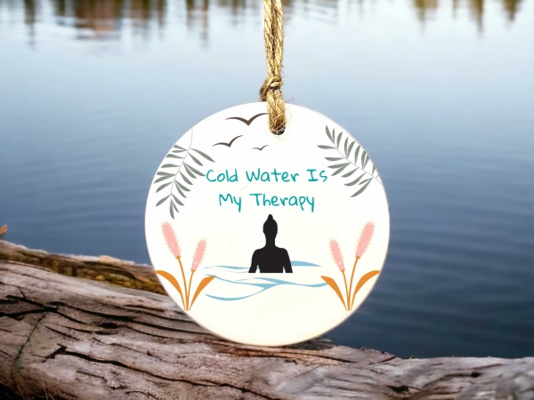 Cold Water Is My Therapy Ceramic Ornament Gift Idea For Her
